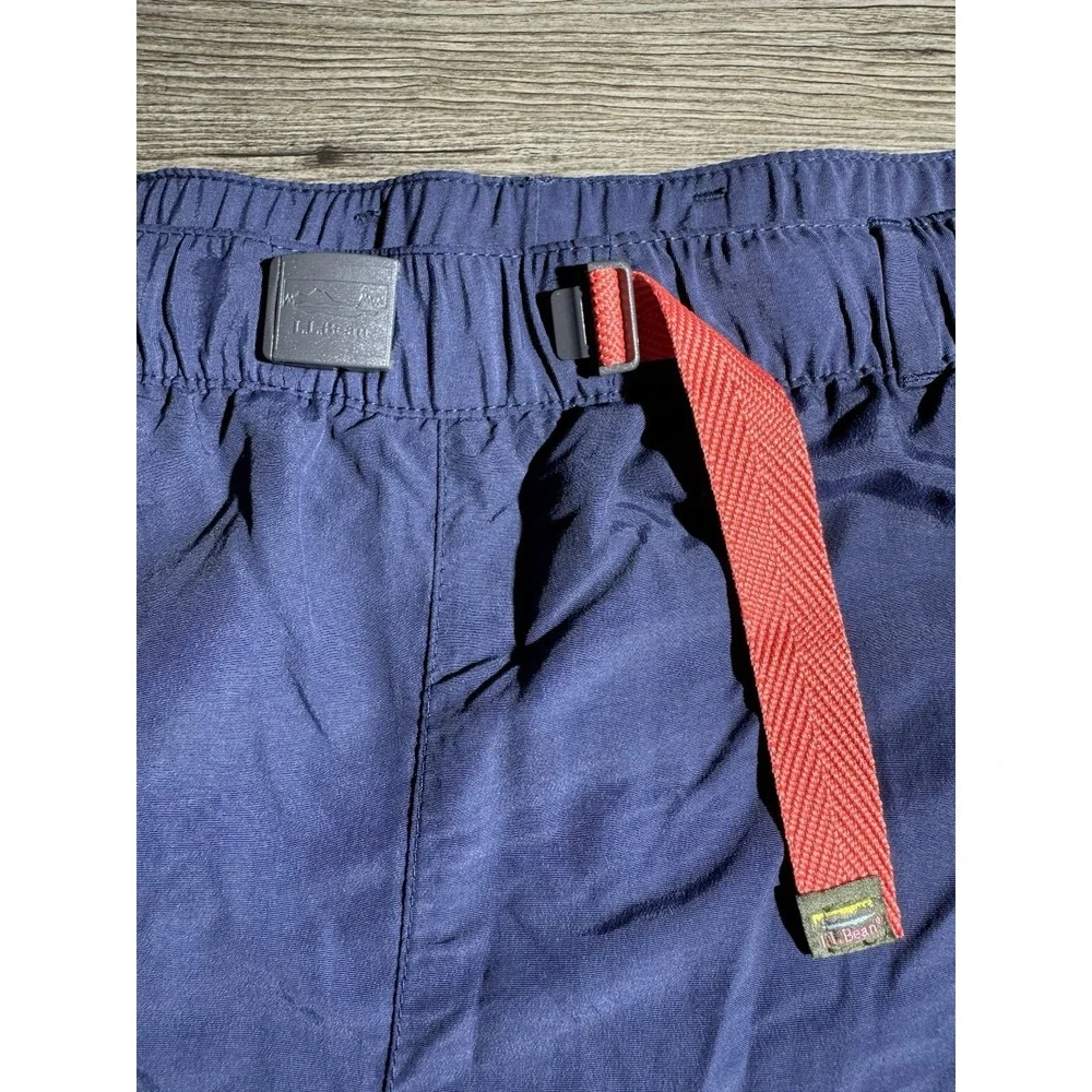 L.L.Bean Swim Trunks Mens XXL Navy Blue Lined Beach Shorts Drawstring Mesh Liner